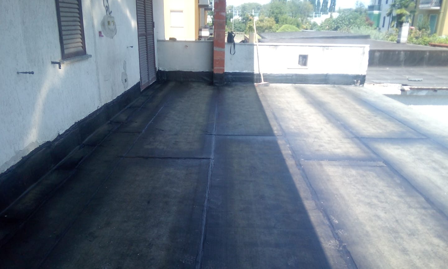 Terrazzo impermeabilizzato con guaina bituminosa